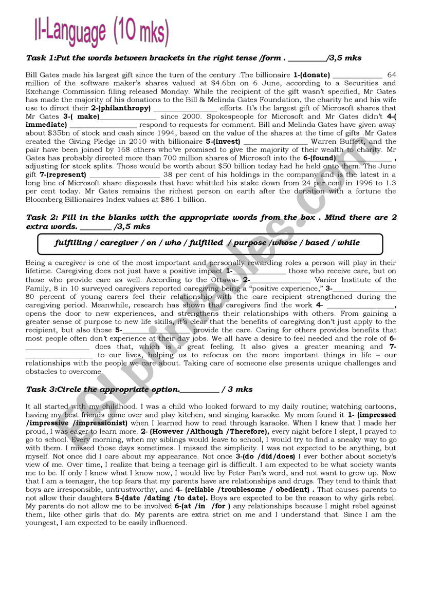 END OF TERM TEST N1 worksheet