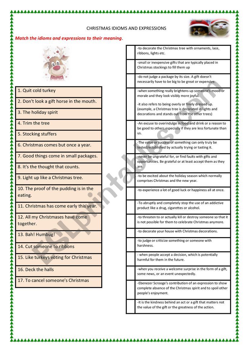 CHRISTMAS IDIOMS AND EXPRESSIONS