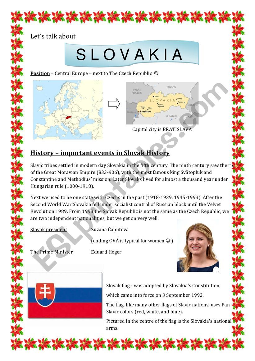 Slovakia worksheet