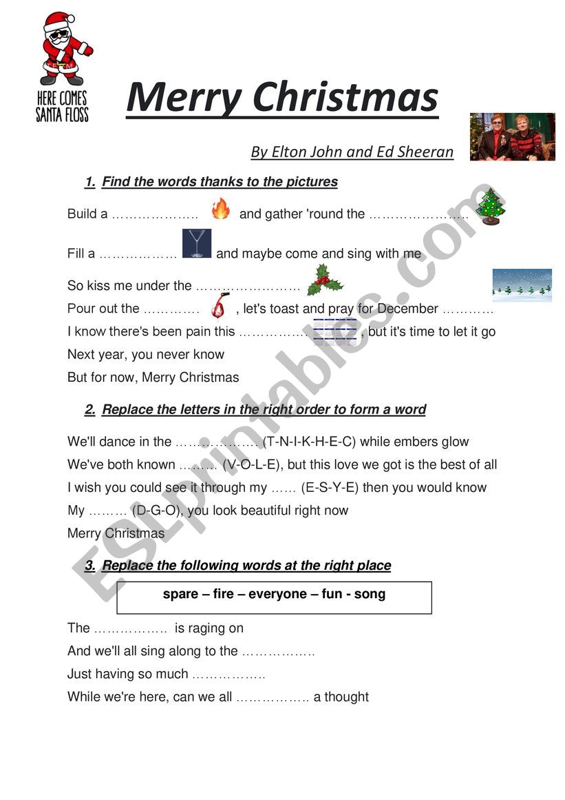 Sacrifice by Elton John - ESL worksheet by gcaMetro