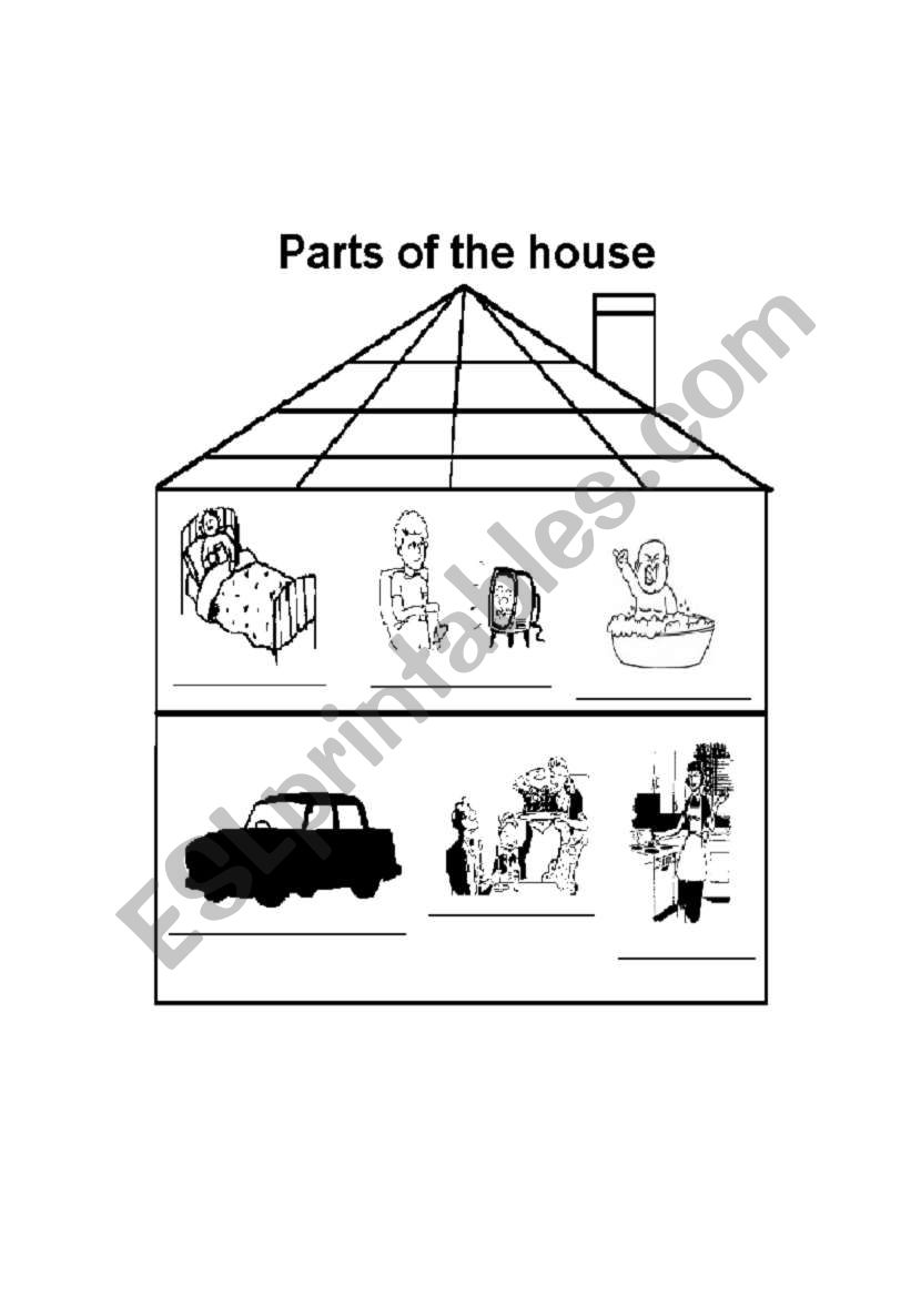 Parts of the house activity worksheet