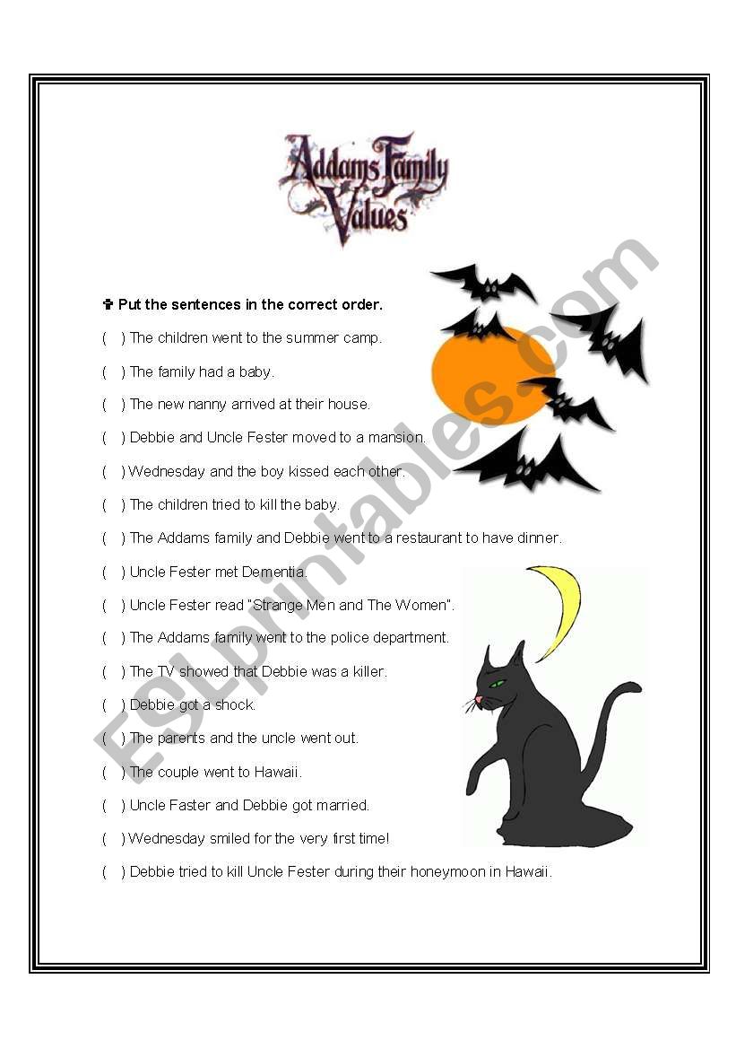 Addams Family Values Movie activity