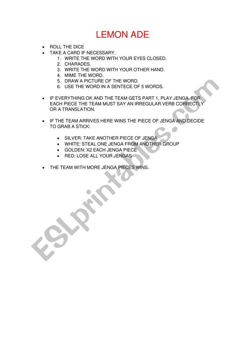 LEMON BOOM worksheet