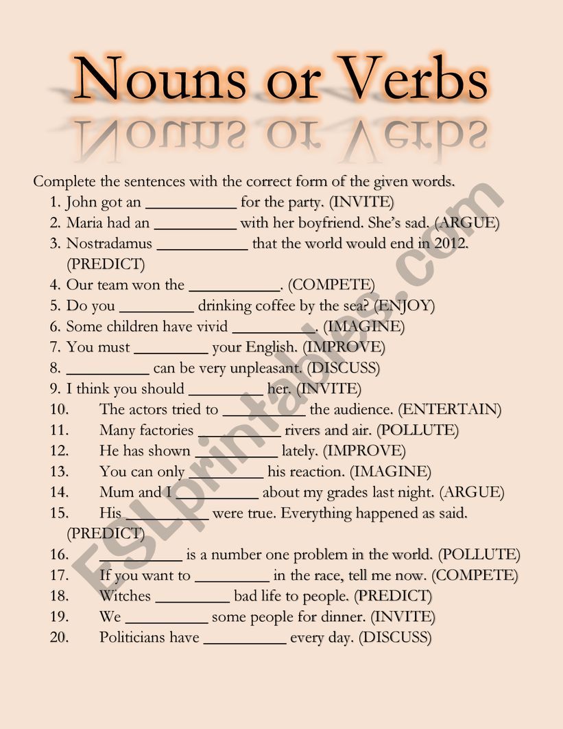 word formation worksheet
