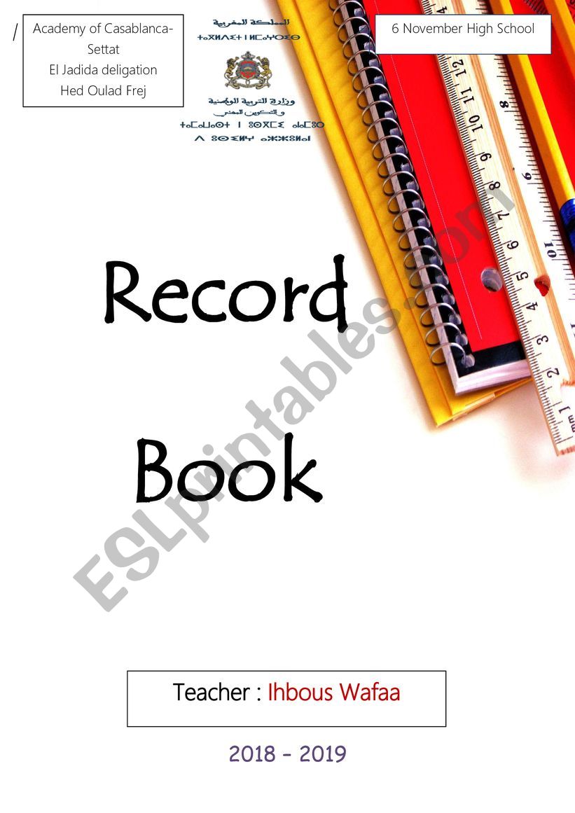 Record book worksheet