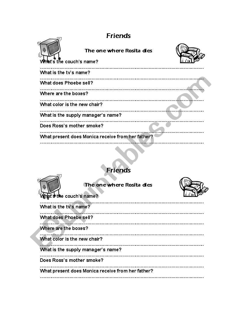 FRIENDS activity worksheet