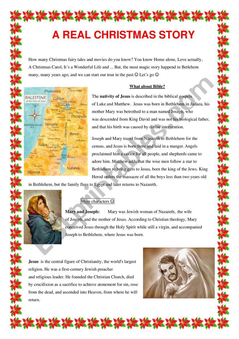 Christmas story worksheet