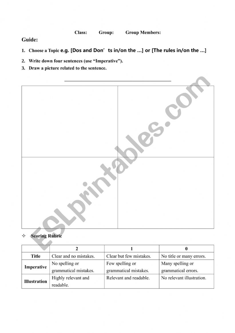 Dos and Donï¿½ts worksheet