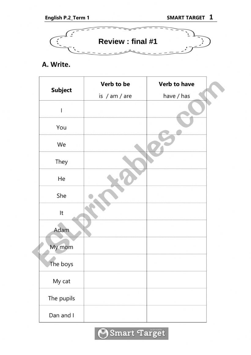 Review English Prathom 2 worksheet
