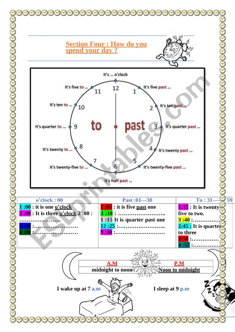 TELLING TIME worksheet