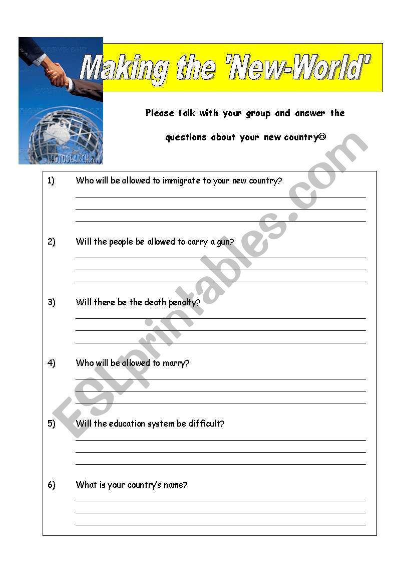 Making the New World - Question Sheet