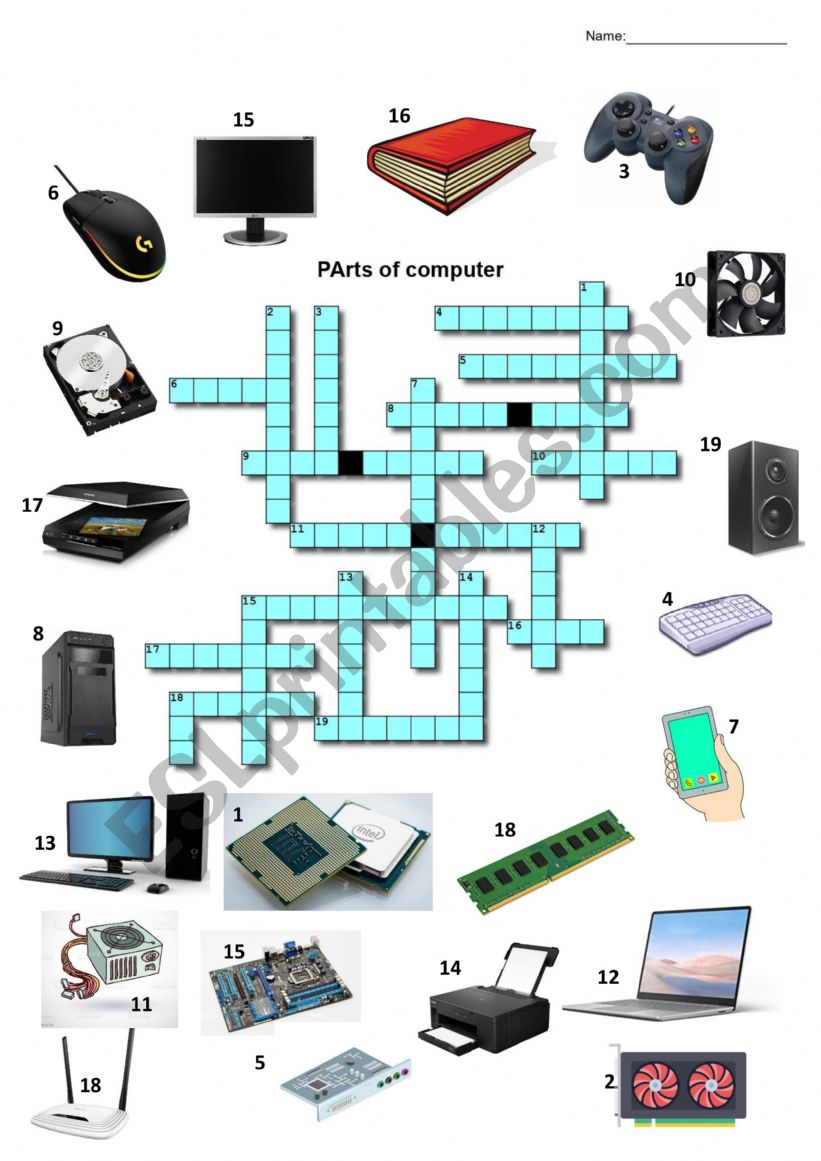 HArdware crossword worksheet