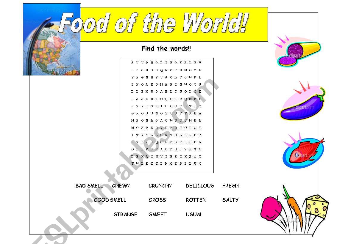 Food of the world - Wordsearch