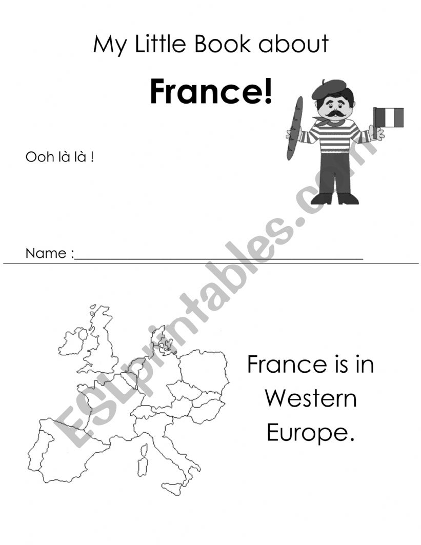 My Little Book of France worksheet