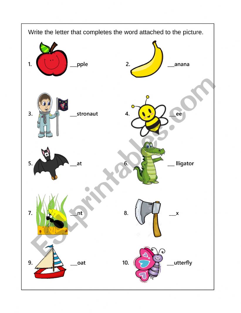 phonics a or b worksheet