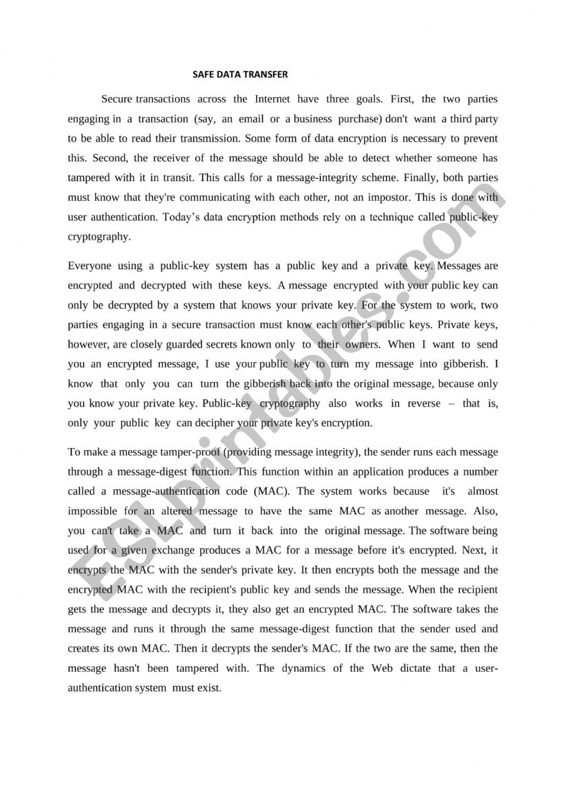 data transfer worksheet