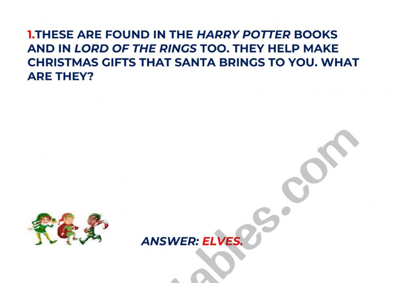 CHRISTMAS_RIDDLES worksheet