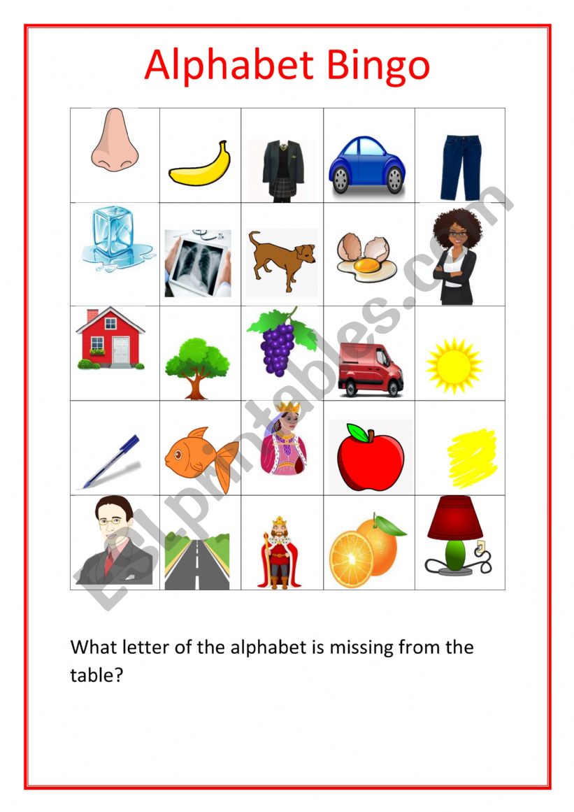Alphabet Series for beginners - Bingo