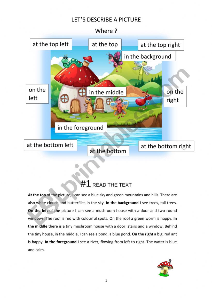 Let�s describe a picture worksheet