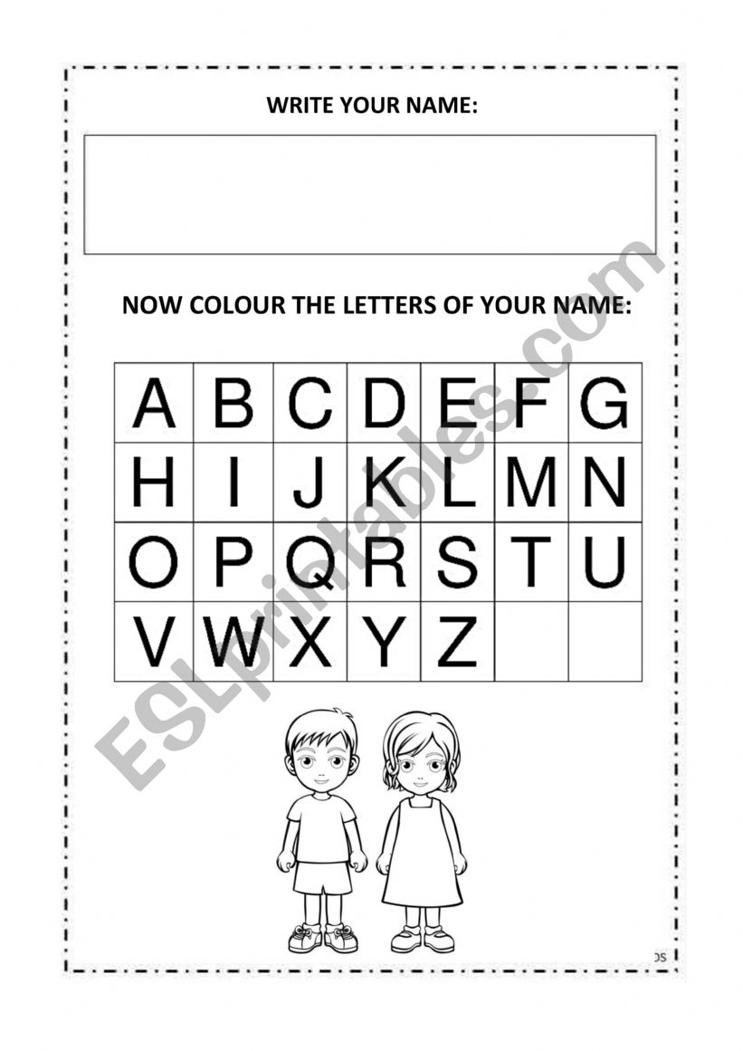 write your name and color worksheet
