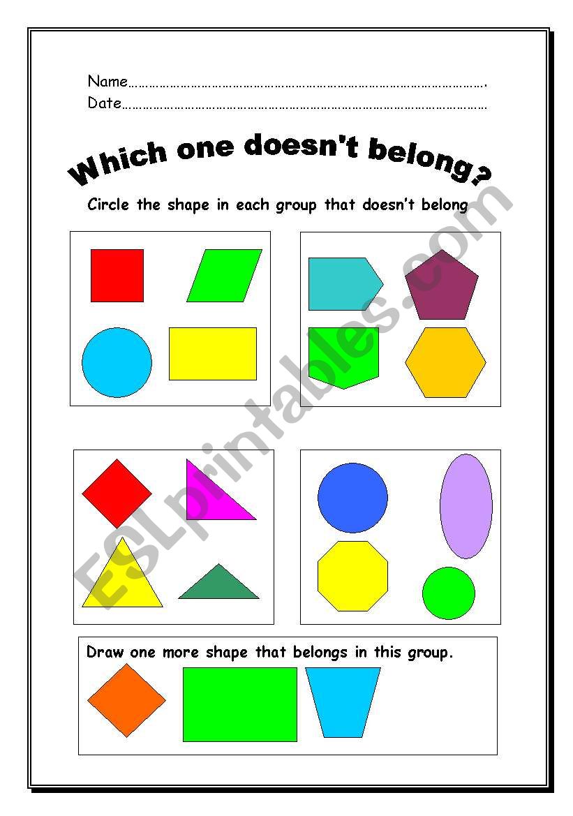 shapes worksheet