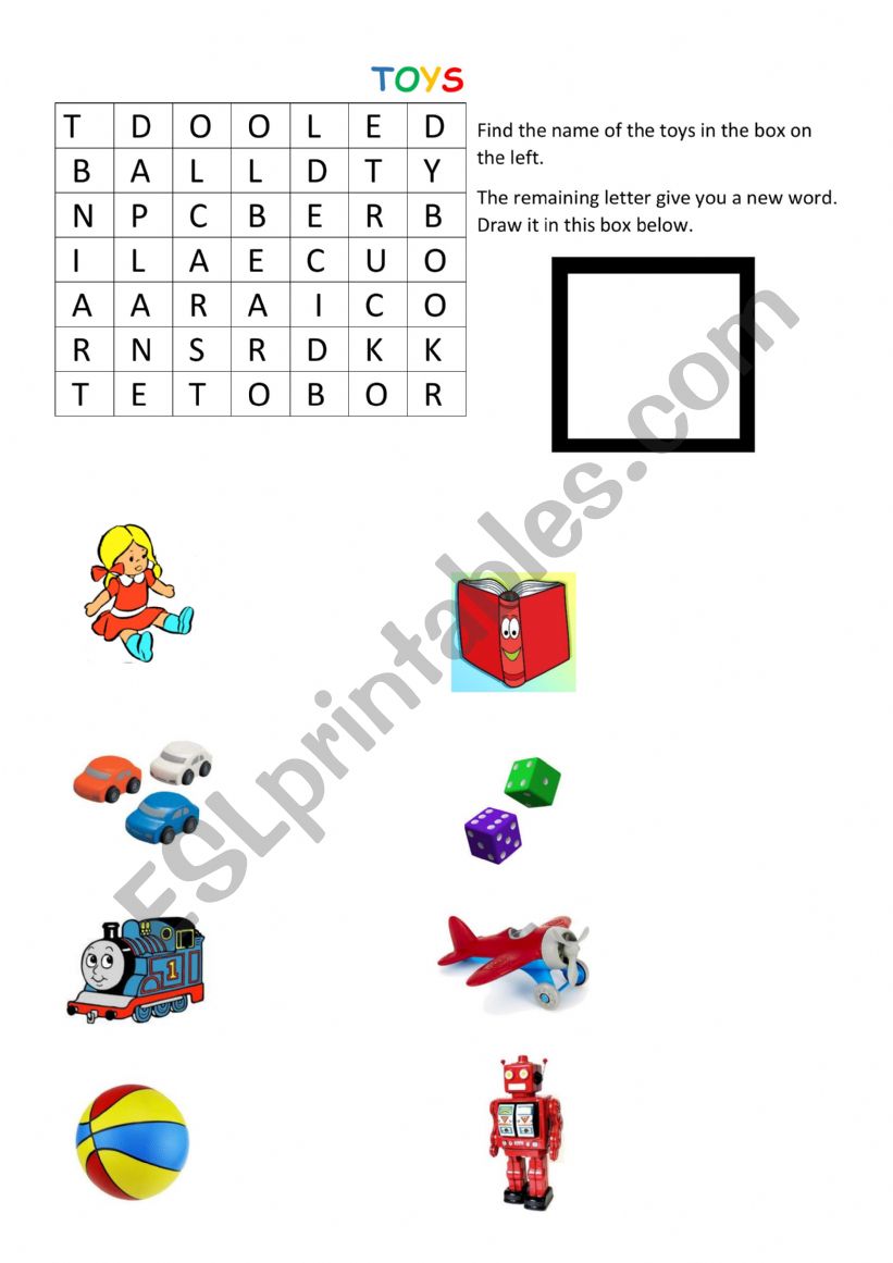 Toys worksheet