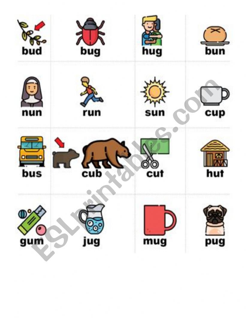 Phonics U sounds worksheet