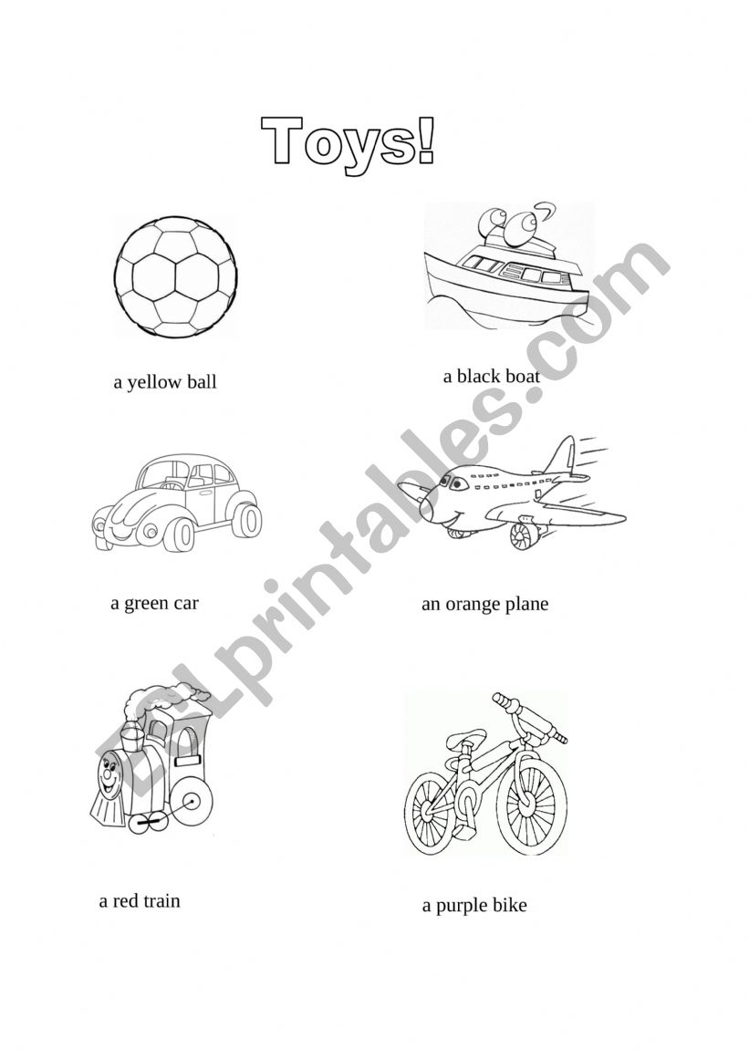 Toys worksheet