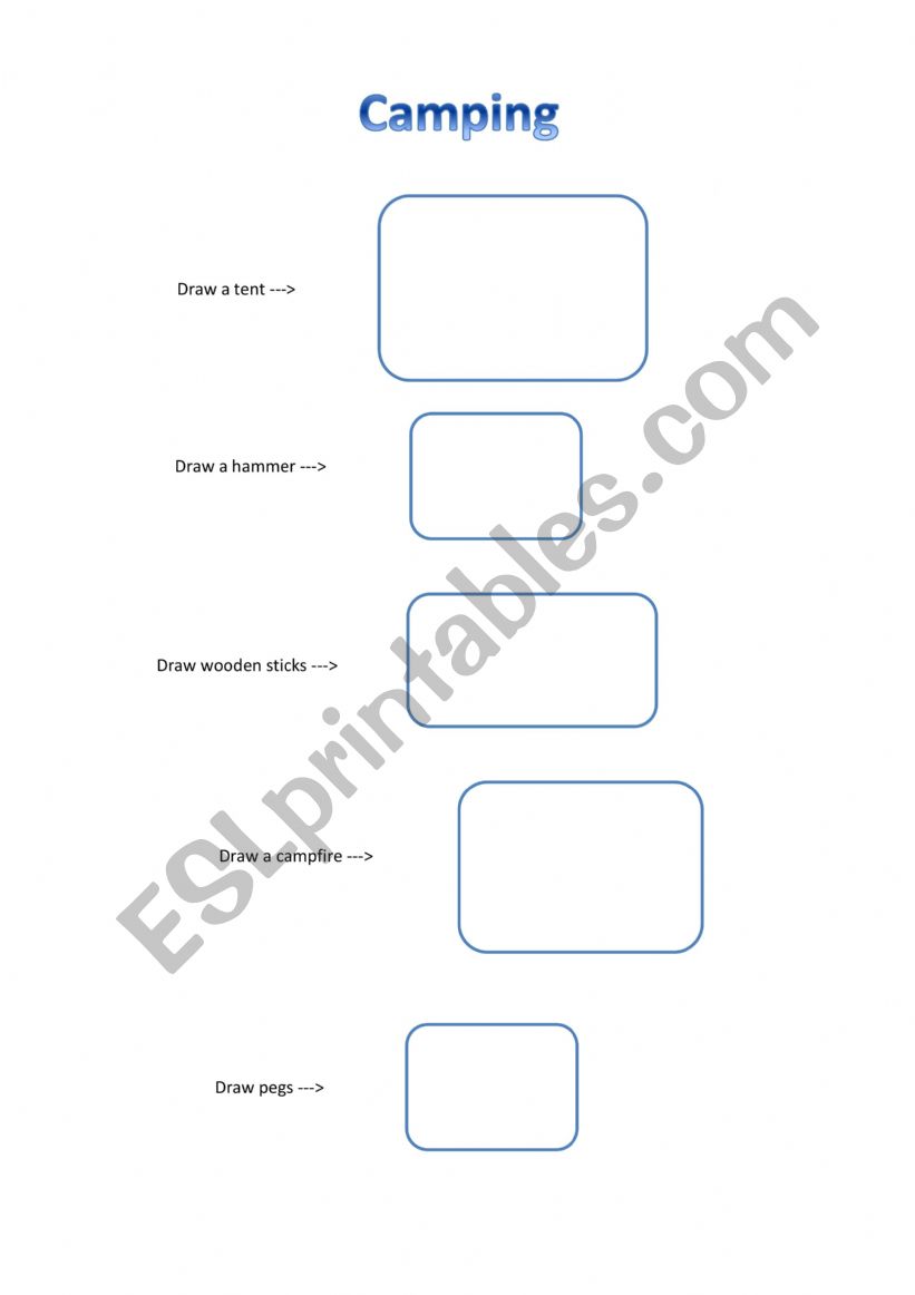 Camping with Peppa Pig worksheet