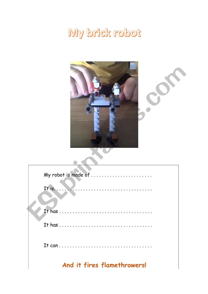 My robot - activity worksheet