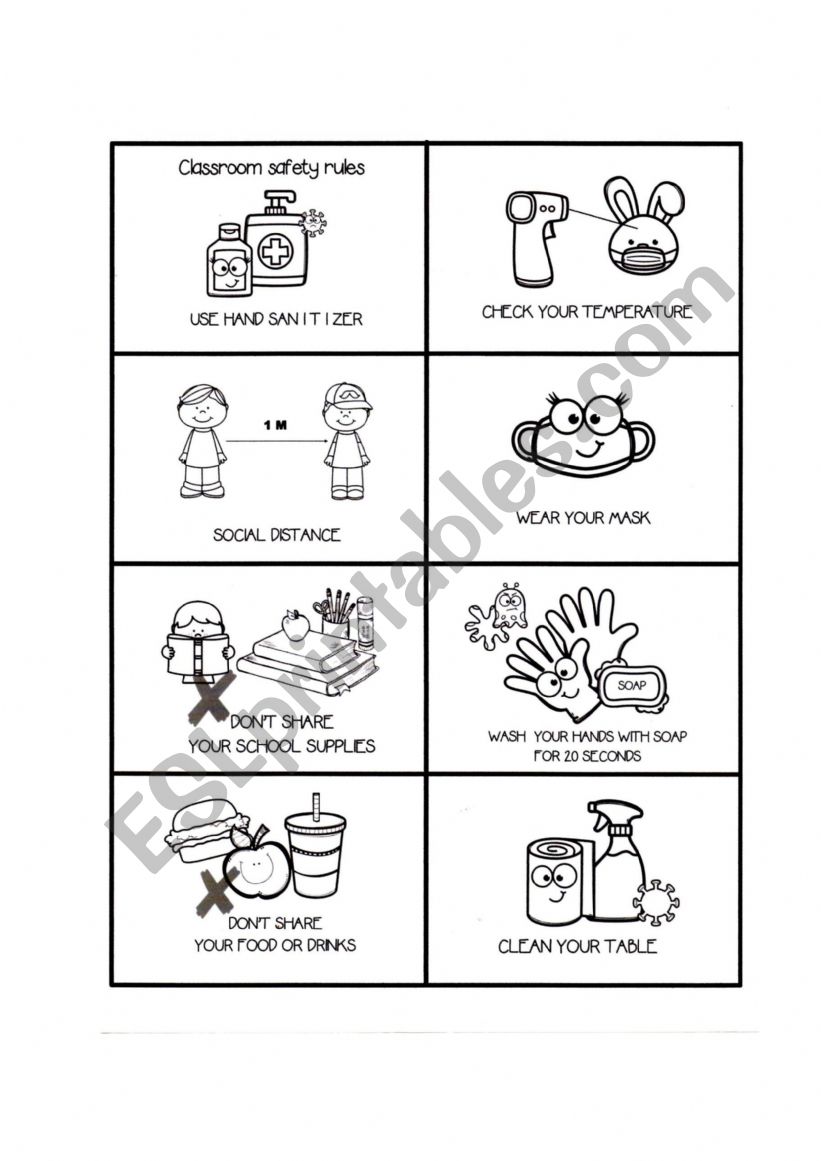 Classroom safety rules worksheet