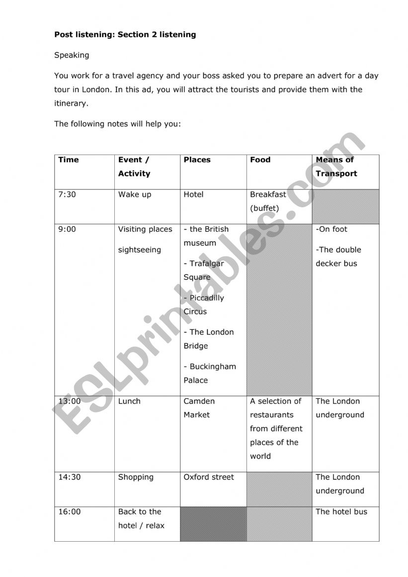 Module 3 section 2 Listening 3rd year secondary education