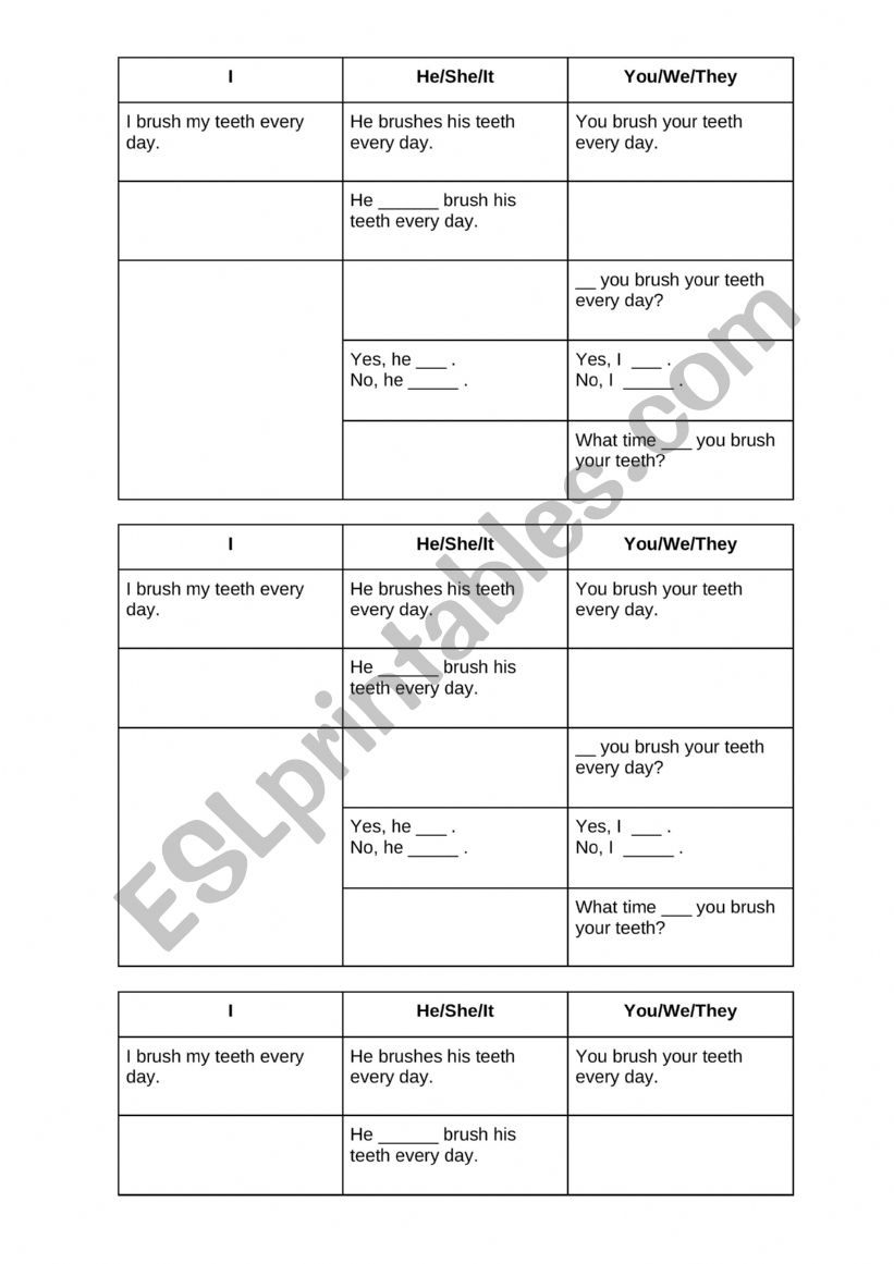 Present Simple Sentences worksheet