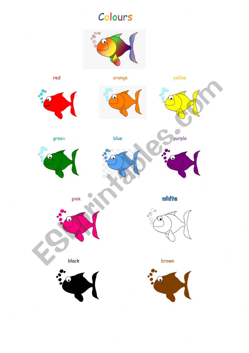 Colours and Numbers worksheet