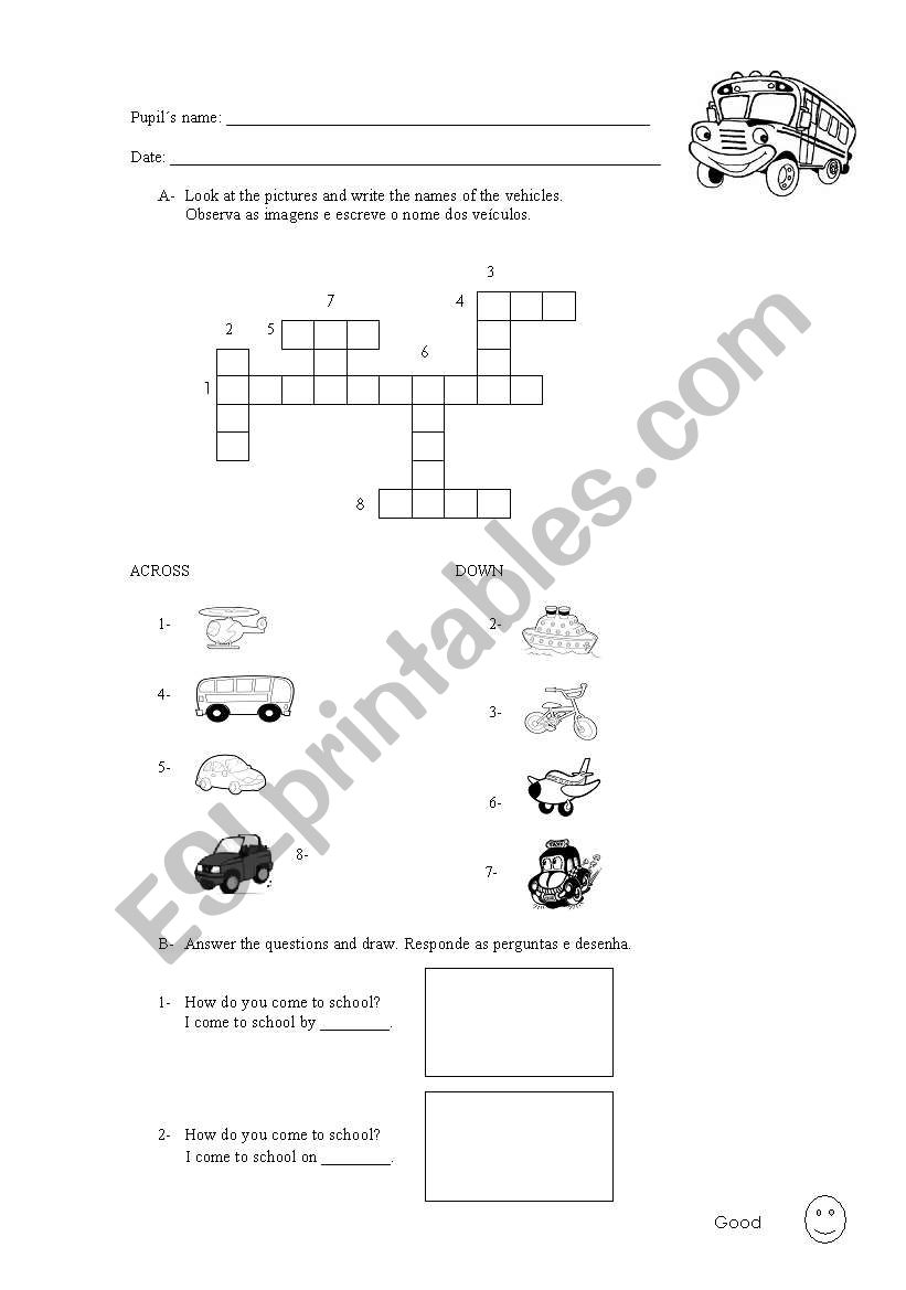 transports worksheet