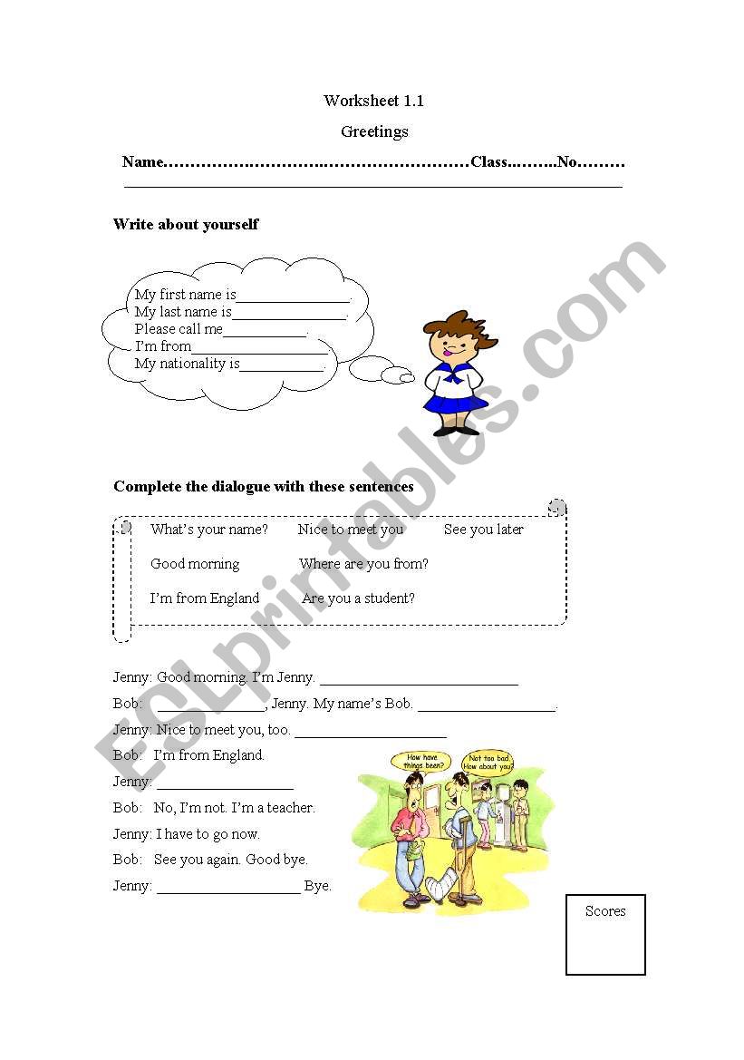 Personal Identification worksheet