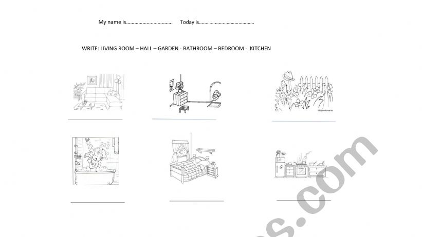 THE HOUSE worksheet