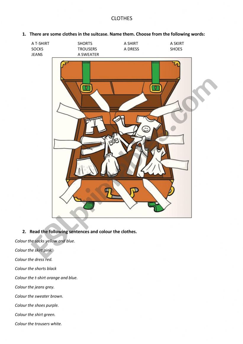 CLOTHES worksheet