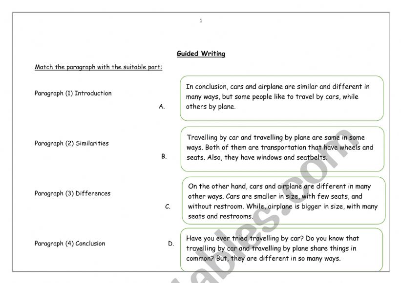 Guided Writing worksheet