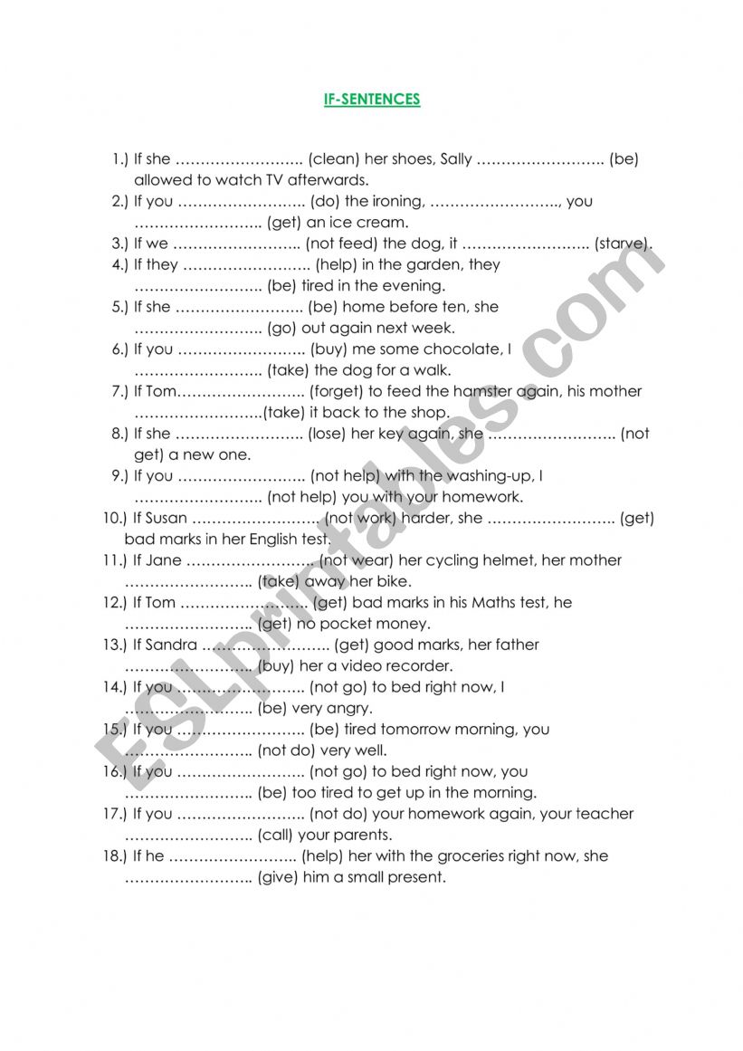 Conditionals Practice (Type 1)
