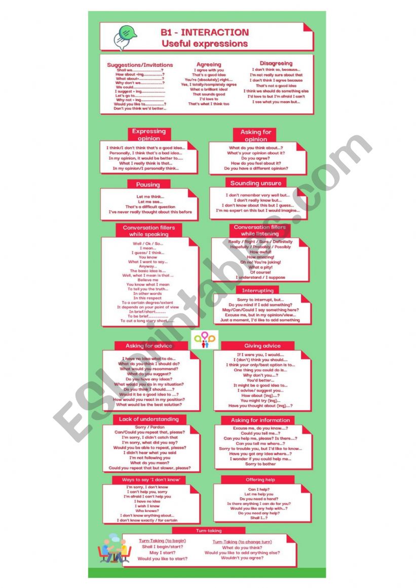 B1 Speaking useful expressions