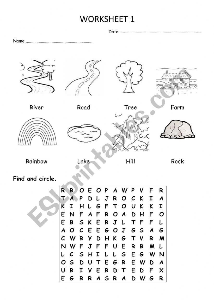 In the countryside worksheet