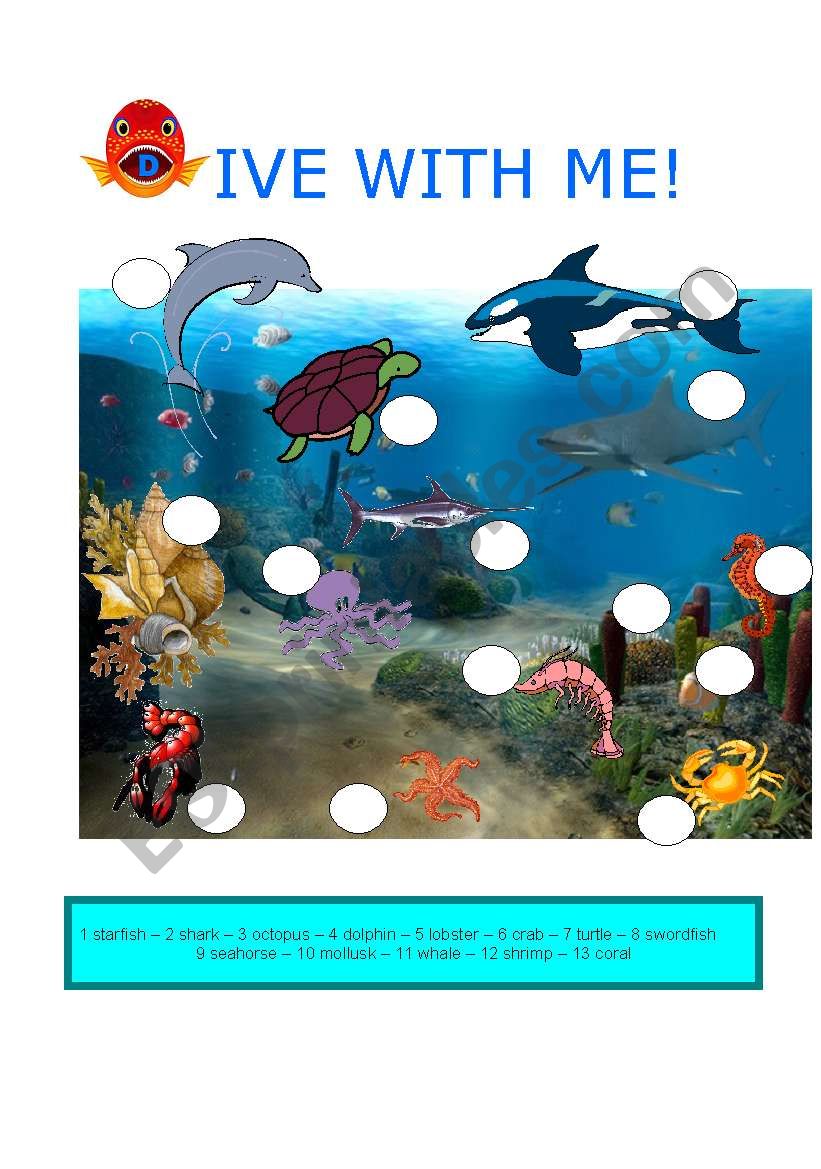 DIVE WITH ME! worksheet