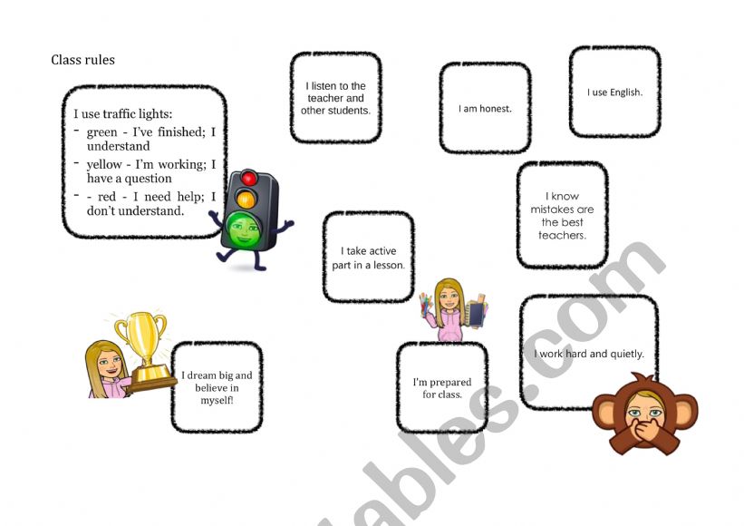 Classroom rules worksheet