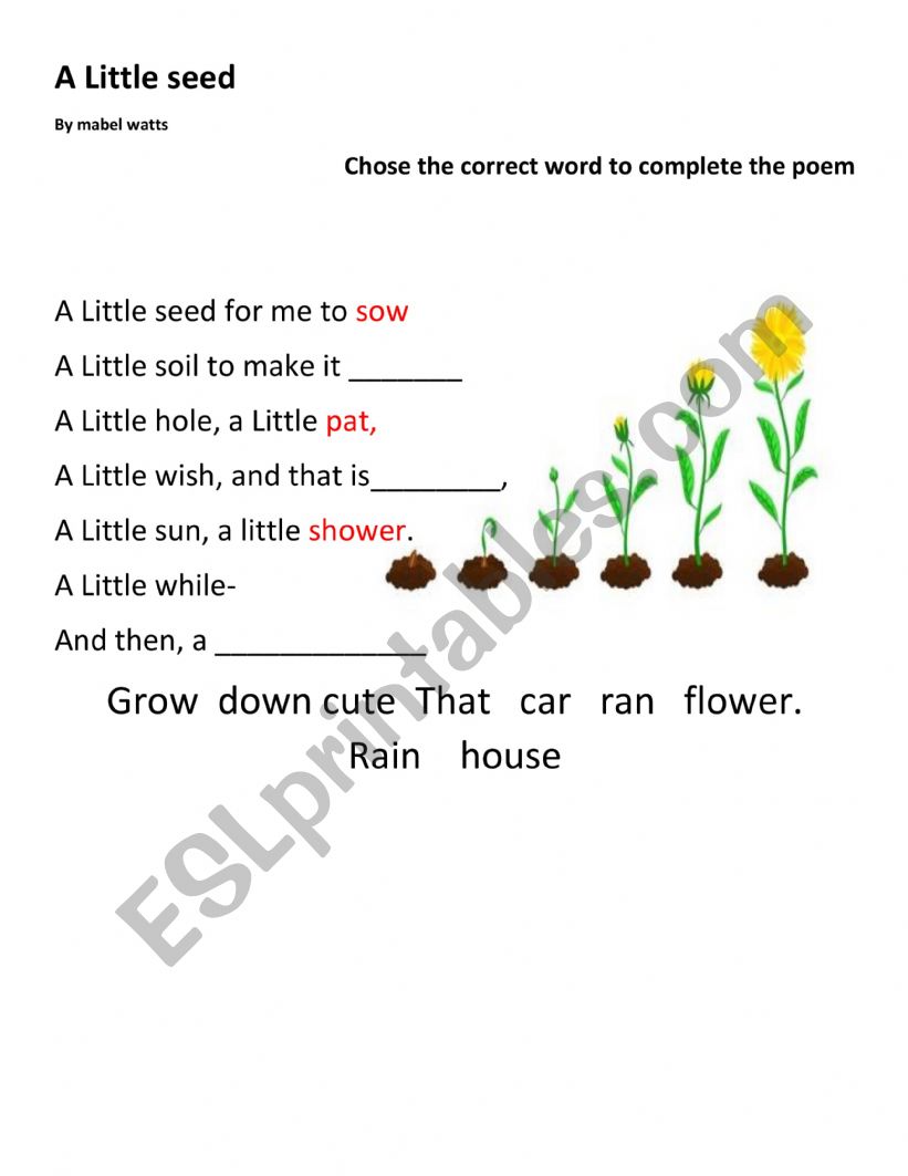 a little seed poem By Mabell Watts