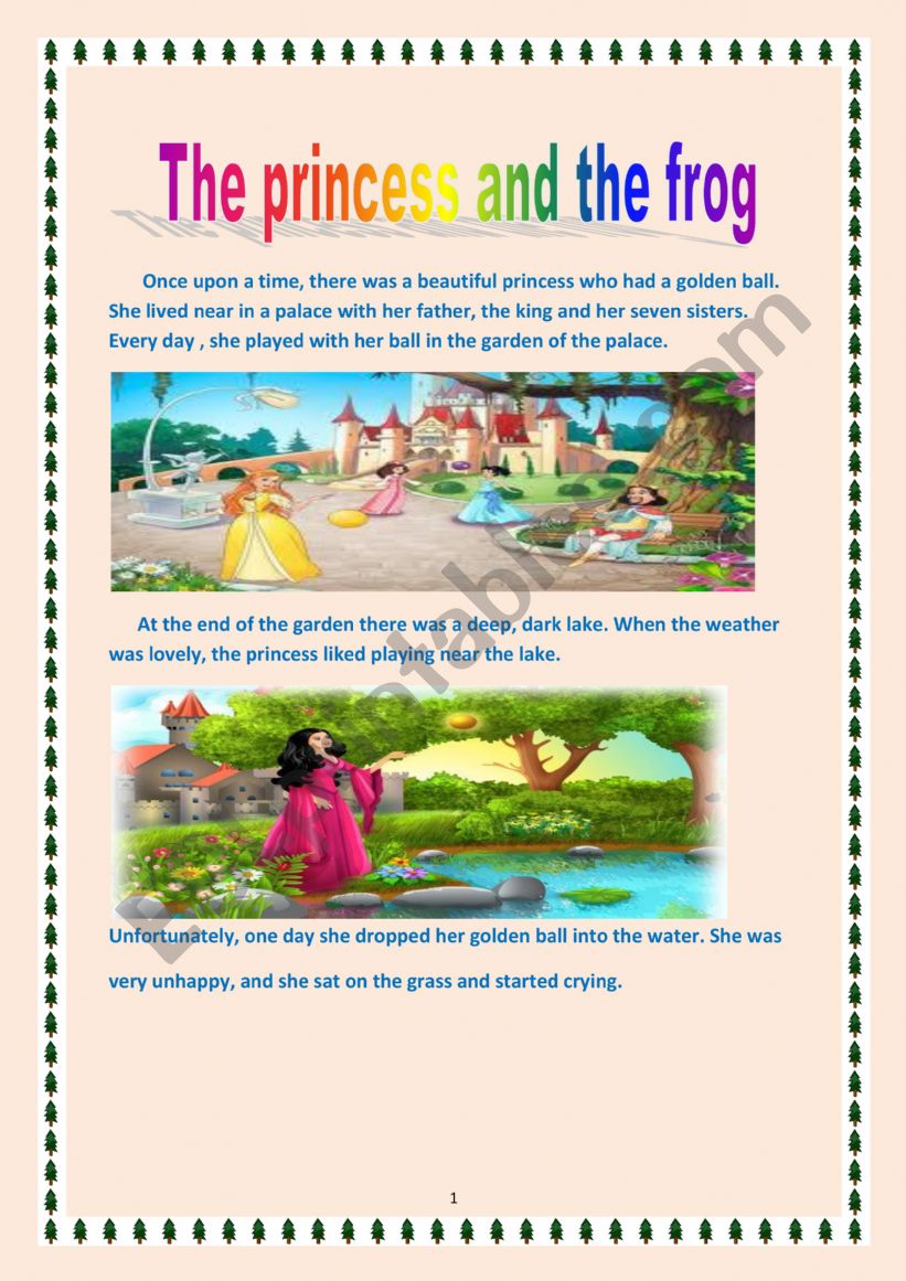 The princess and the frog worksheet