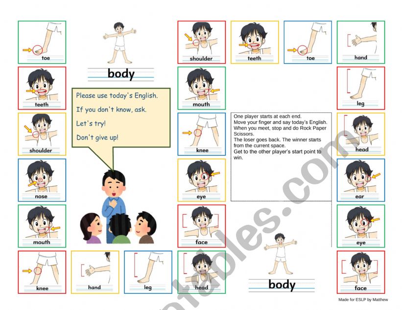 Parts of the body - Fighting Fingers