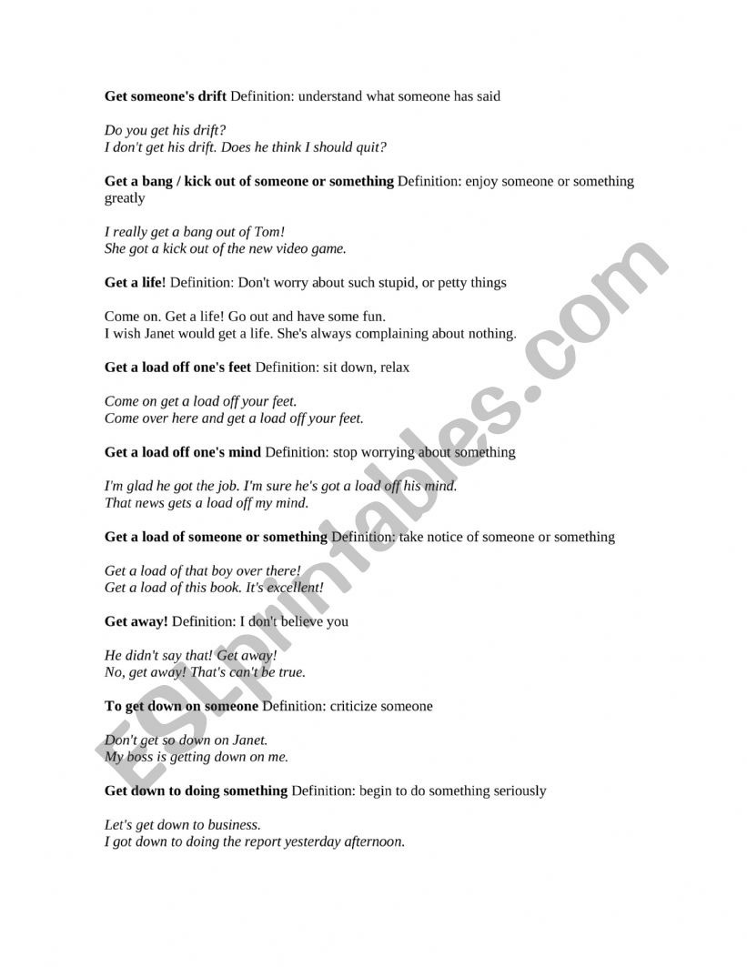 Expressions worksheet