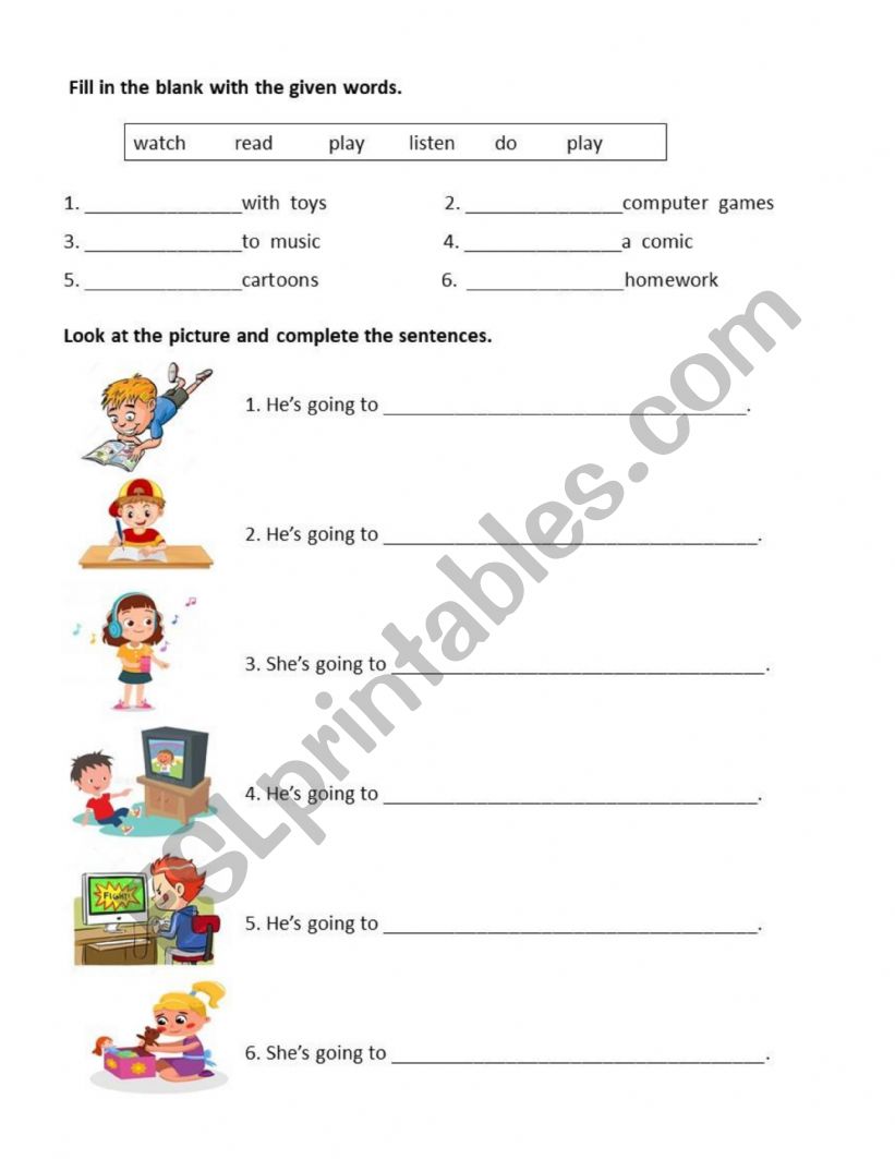 after school activities worksheet