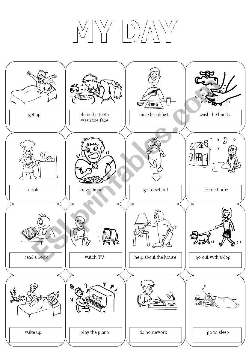 ÃŒy day flashcards worksheet